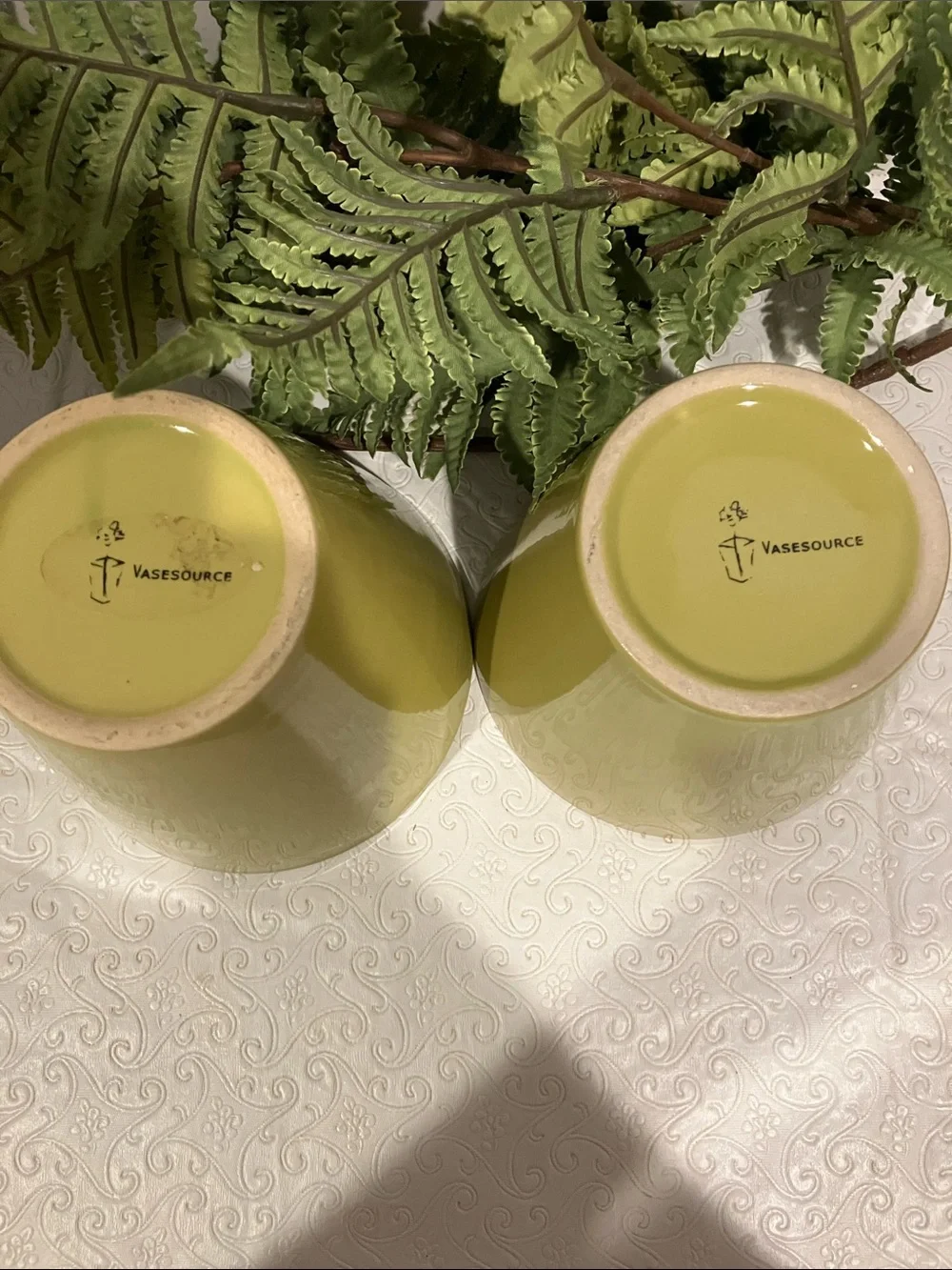 Glossy Green Ceramic Vase Pair - Modern Home Accent